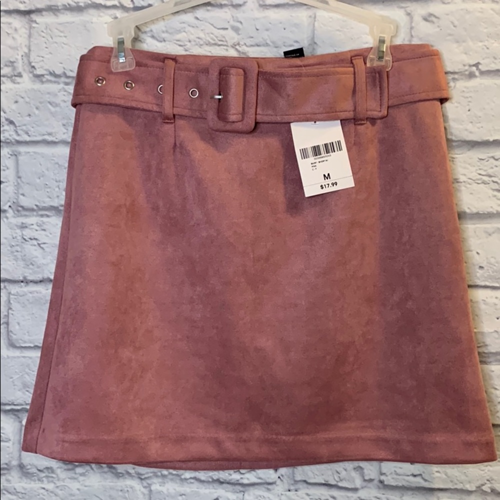 NWT Pink Suede Mini Skirt
